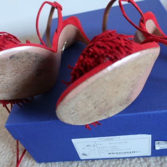 **HOST PICK** AQUAZZURA WILD THING 105 RED SANDAL RRP $999 Size 37 in BOX - Picture 11 of 12